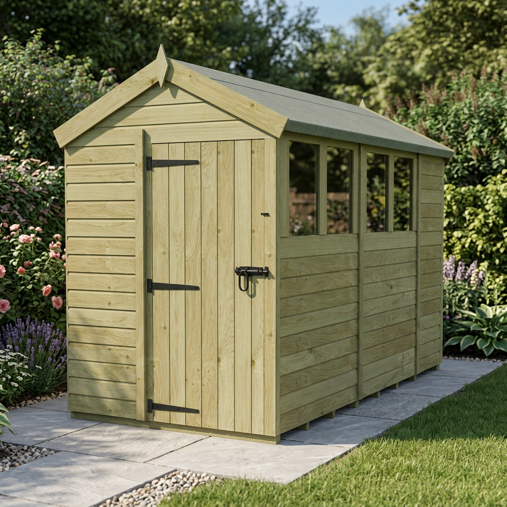 5 x 10 Apex Shed (Single Door, With Windows) - view 5