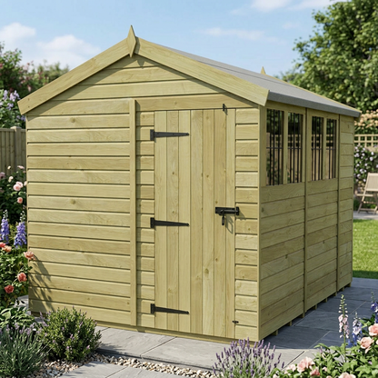 8 x 10 Apex Shed (Single Door, With Windows) - view 6