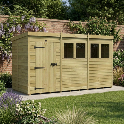 12 x 5 Pent Shed (Single Door, With Windows) - view 6