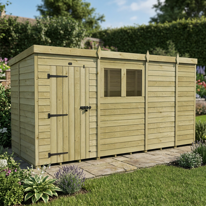 13 x 5 Pent Shed (Single Door, With Windows) - view 6