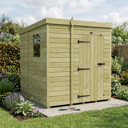 5 x 6 Pent Shed (Single Door, With Windows) - view 5
