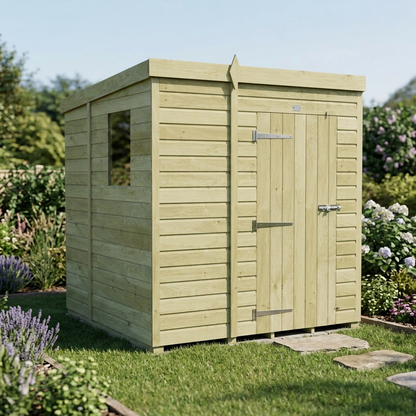 5 x 7 Pent Shed (Single Door, With Windows) - view 5