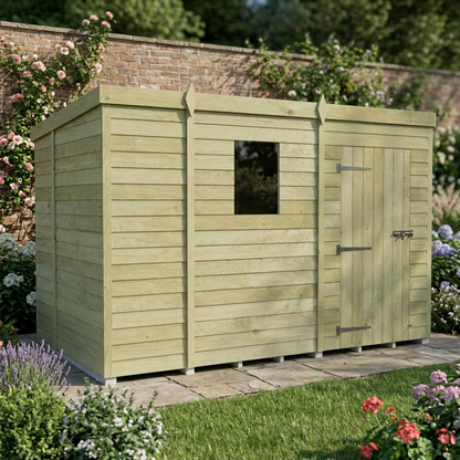 9 x 7 Pent Shed (Single Door, With Windows) - view 6