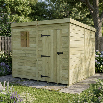 7 x 8 Pent Shed (Single Door, With Windows) - view 6