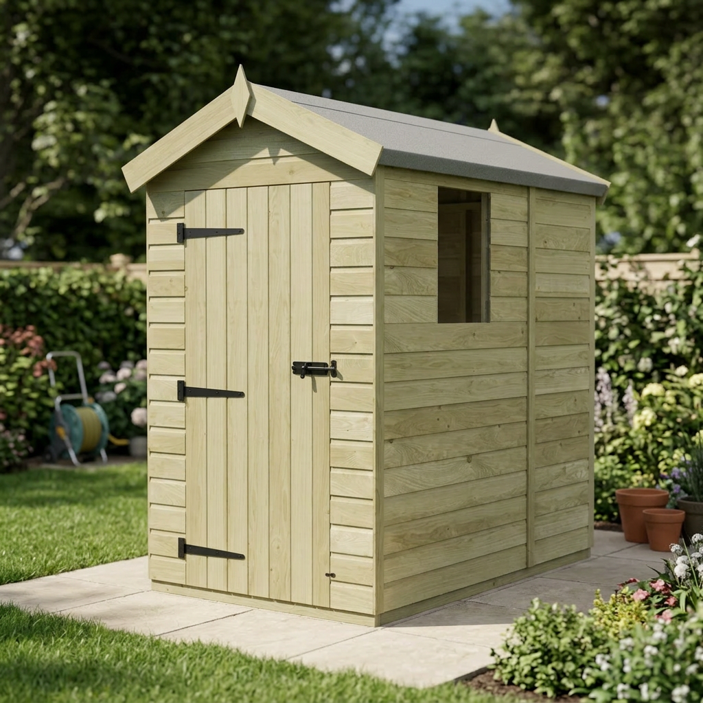 4 x 5 Apex Shed (Single Door, With Windows) - view 6
