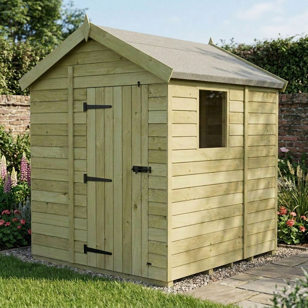 6 x 5 Apex Shed (Single Door, With Windows) - view 5