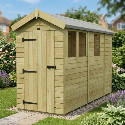 4 x 9 Apex Shed (Single Door, With Windows) - view 5