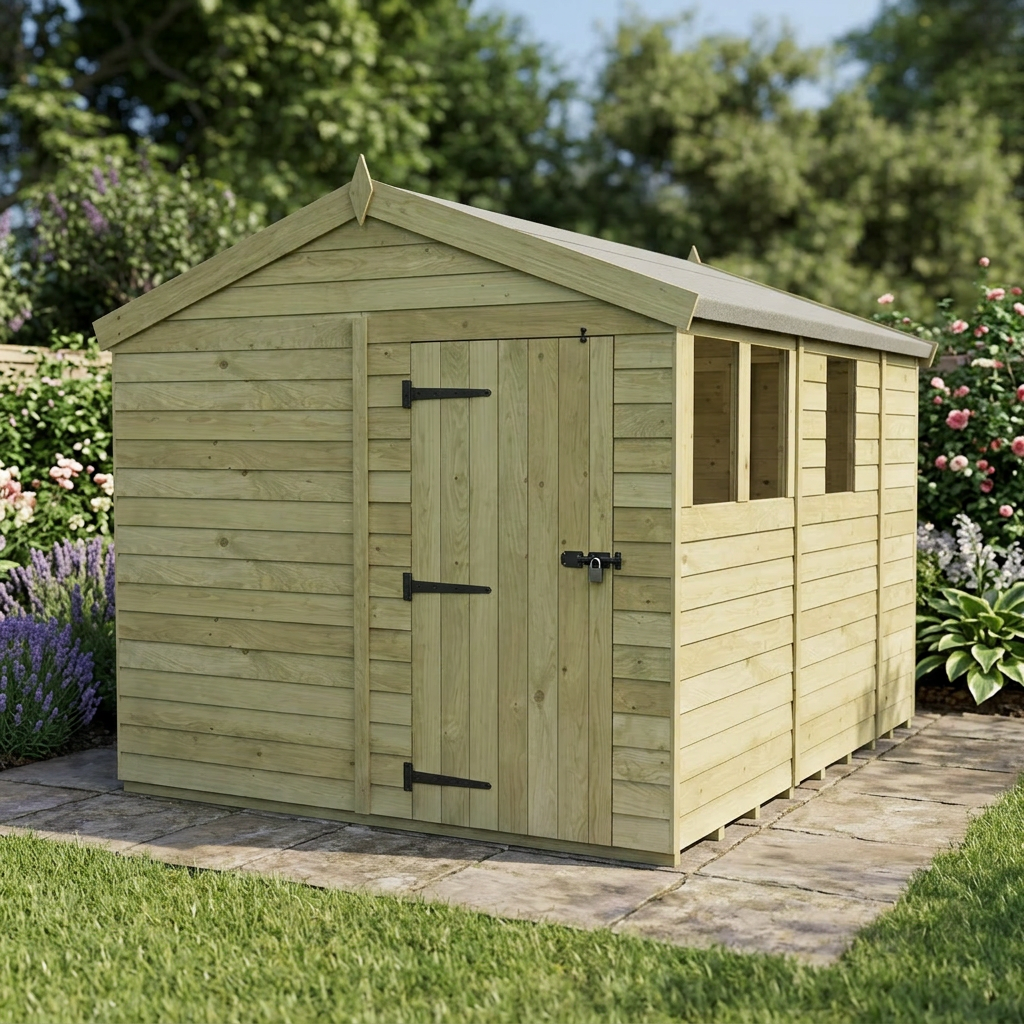 8 x 9 Apex Shed (Single Door, With Windows) - view 5