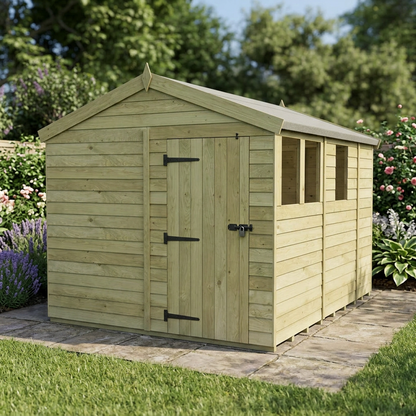 8 x 9 Apex Shed (Single Door, With Windows) - view 5