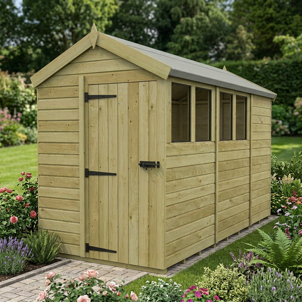 5 x 11 Apex Shed (Single Door, With Windows) - view 5
