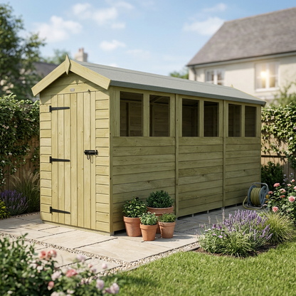 4 x 12 Apex Shed (Single Door, With Windows) - view 4