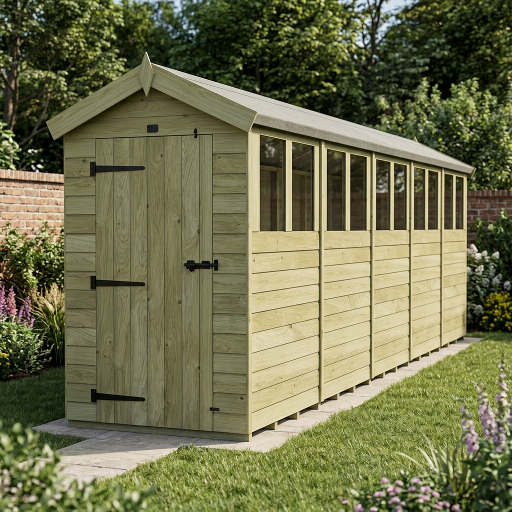 4 x 20 Apex Shed (Single Door, With Windows) - view 5