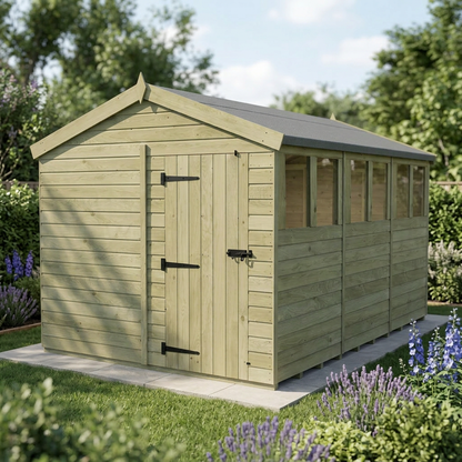 8 x 12 Apex Shed (Single Door, With Windows) - view 6