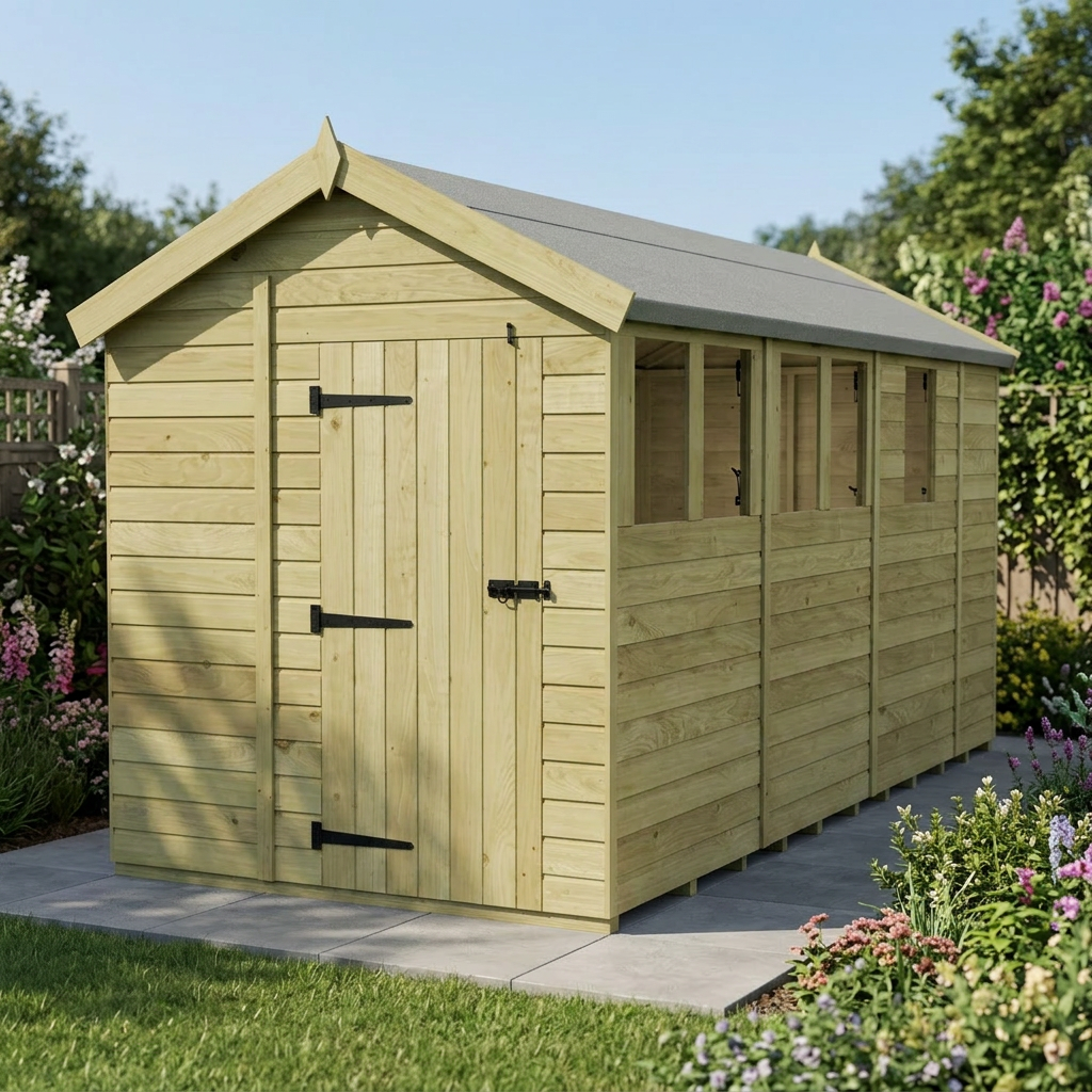 6 x 13 Apex Shed (Single Door, With Windows) - view 5