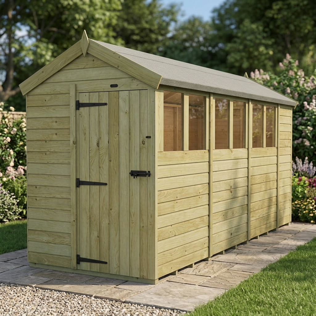 5 x 14 Apex Shed (Single Door, With Windows) - view 5