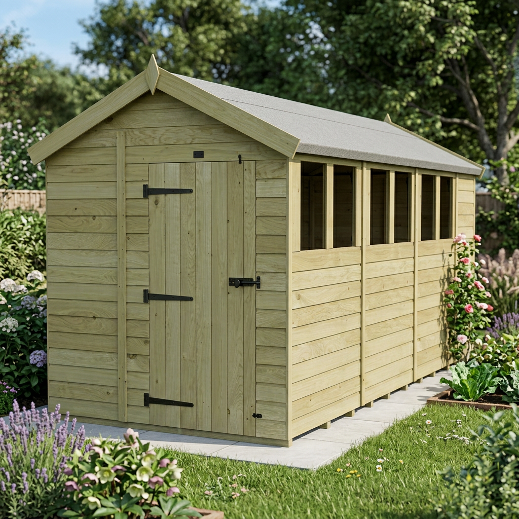 6 x 14 Apex Shed (Single Door, With Windows) - view 3