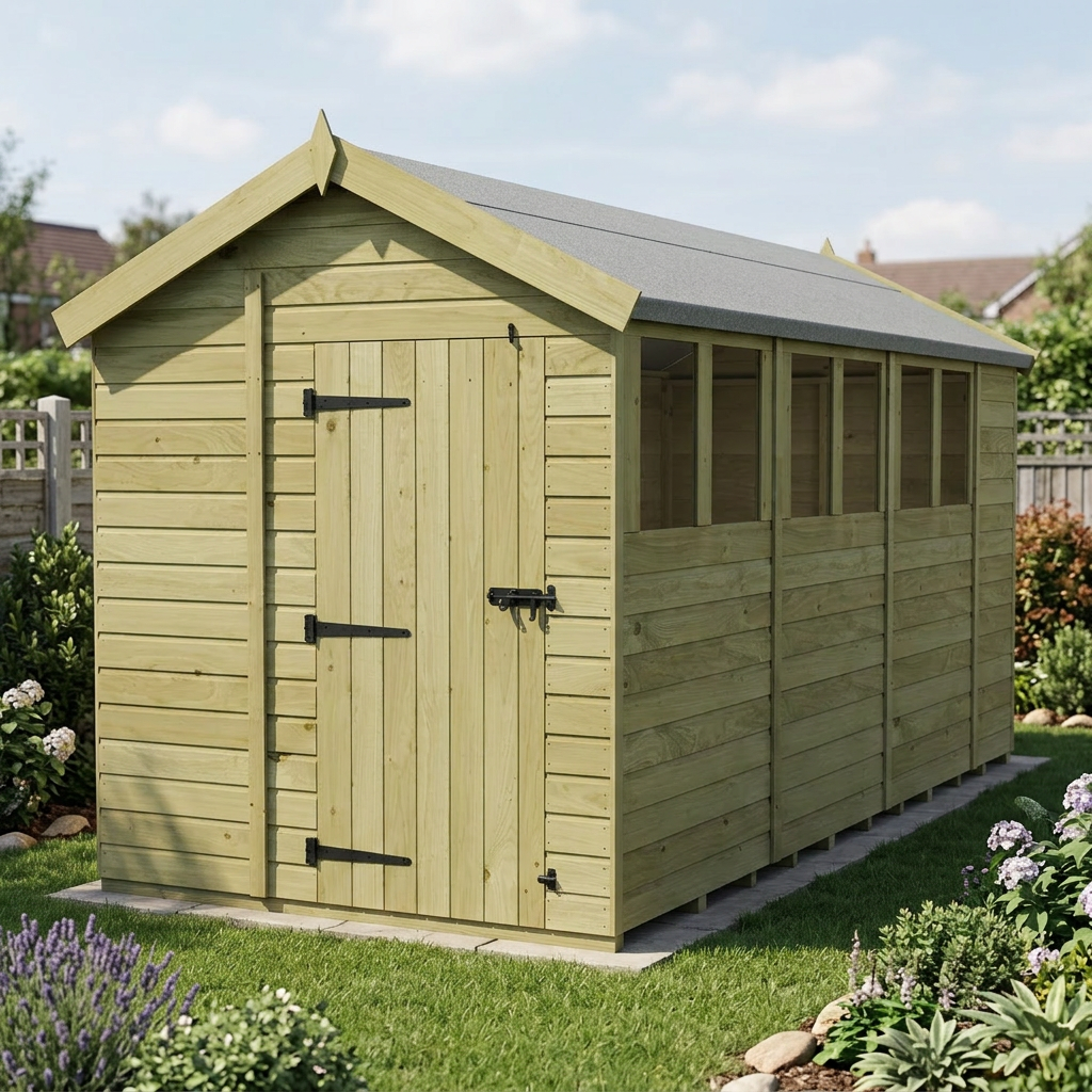 7 x 14 Apex Shed (Single Door, With Windows) - view 5