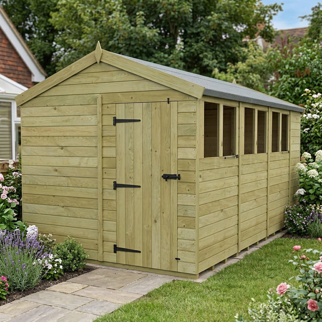 8 x 14 Apex Shed (Single Door, With Windows) - view 6