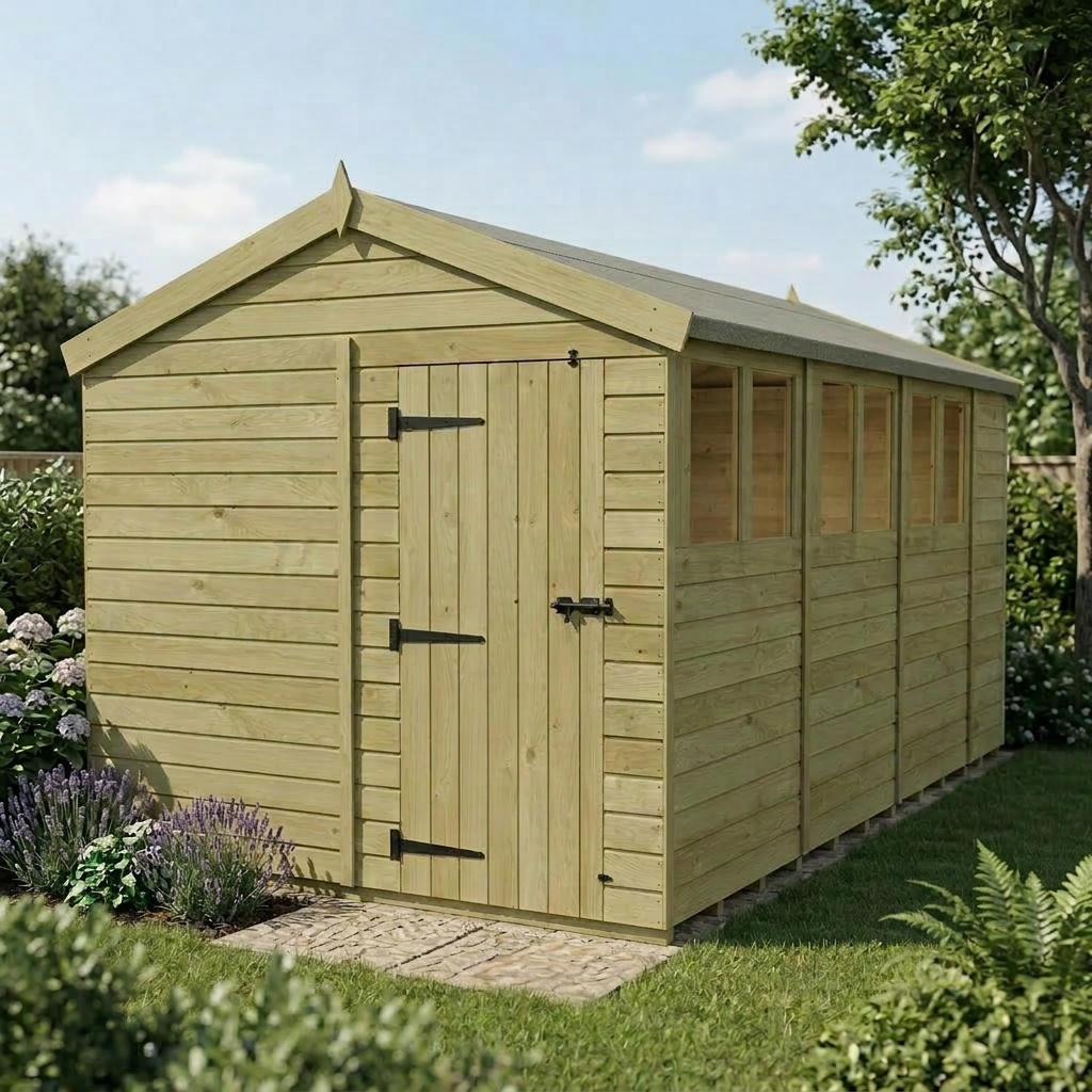 8 x 15 Apex Shed (Single Door, With Windows) - view 5