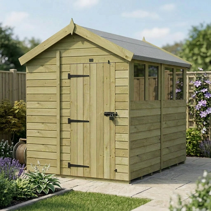 6 x 8 Apex Shed (Single Door, With Windows) - view 3