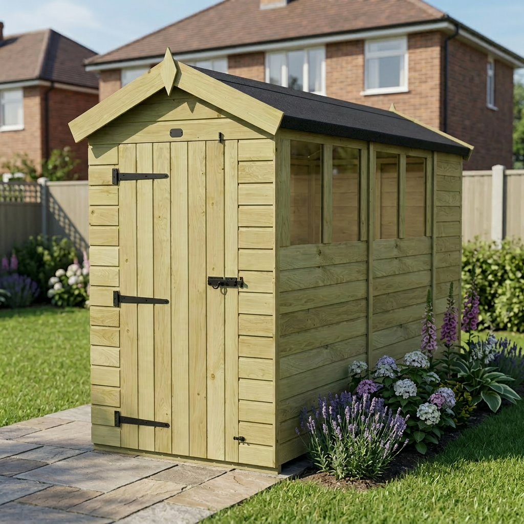 4 x 11 Apex Shed (Single Door, With Windows) - view 5