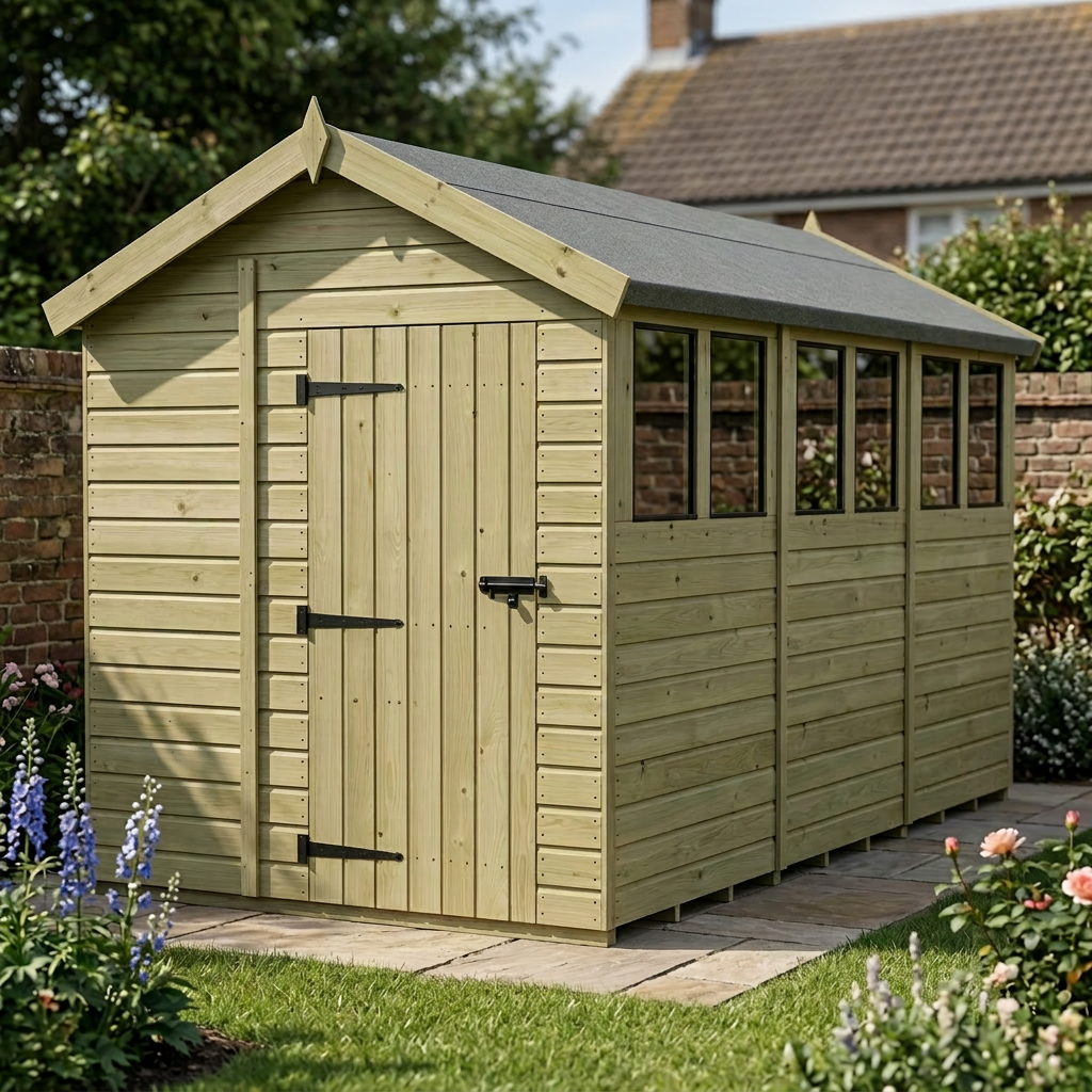 6 x 12 Apex Shed (Single Door, With Windows) - view 5