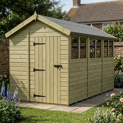 6 x 12 Apex Shed (Single Door, With Windows) - view 5