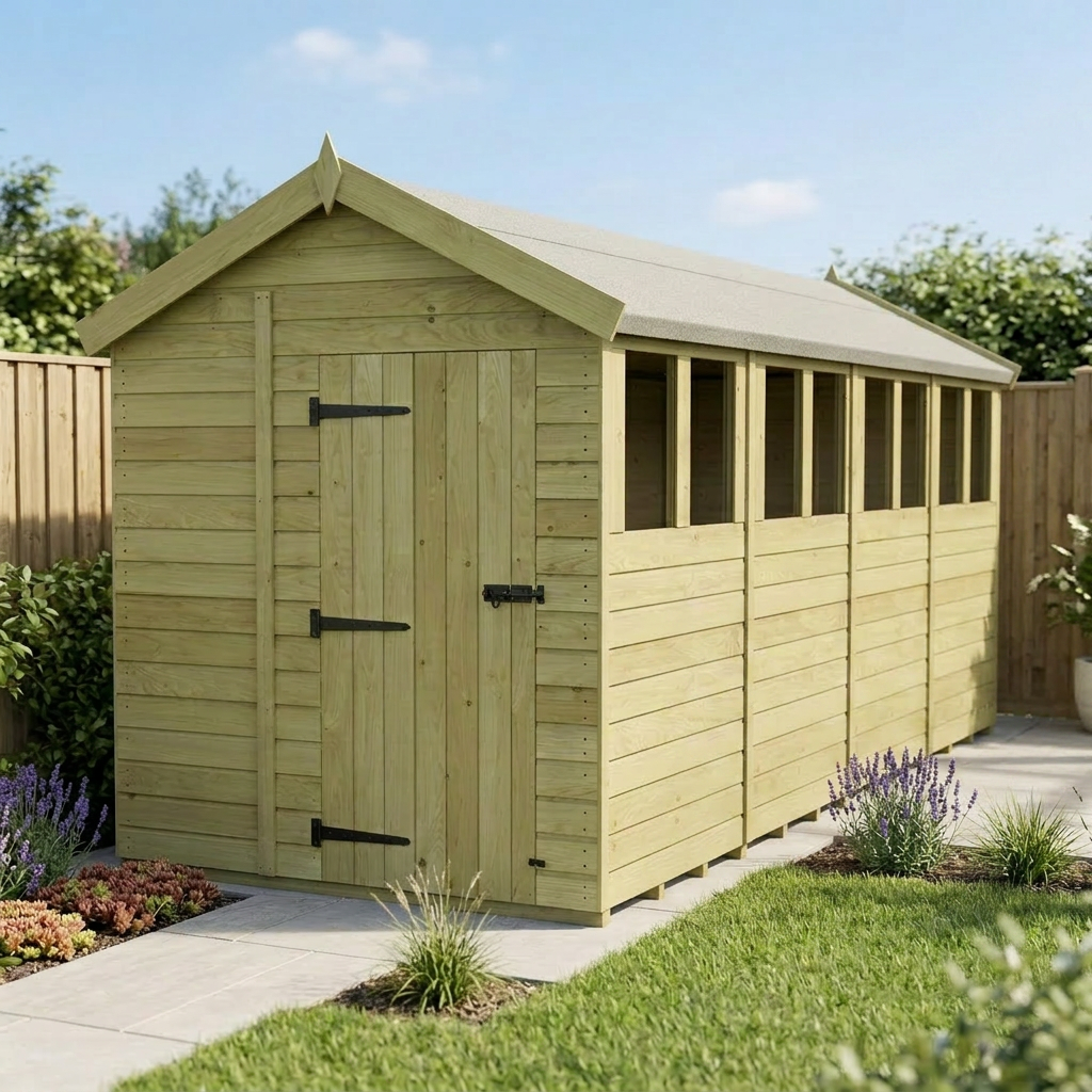 7 x 16 Apex Shed (Single Door, With Windows) - view 5