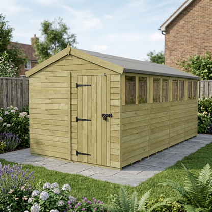 8 x 16 Apex Shed (Single Door, With Windows) - view 5