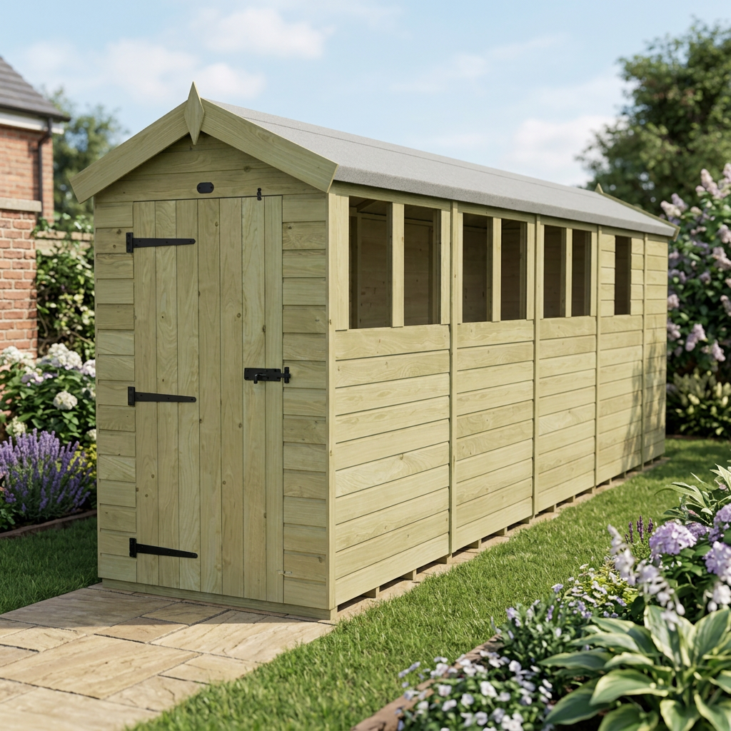 4 x 17 Apex Shed (Single Door, With Windows) - view 5