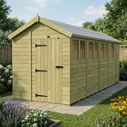 6 x 17 Apex Shed (Single Door, With Windows) - view 6