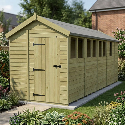 7 x 17 Apex Shed (Single Door, With Windows) - view 5