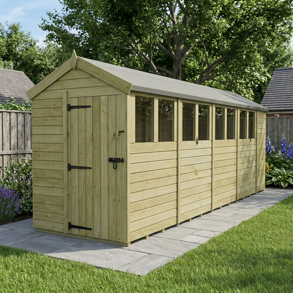 5 x 18 Apex Shed (Single Door, With Windows) - view 5