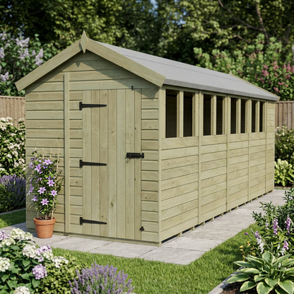 6 x 18 Apex Shed (Single Door, With Windows) - view 5