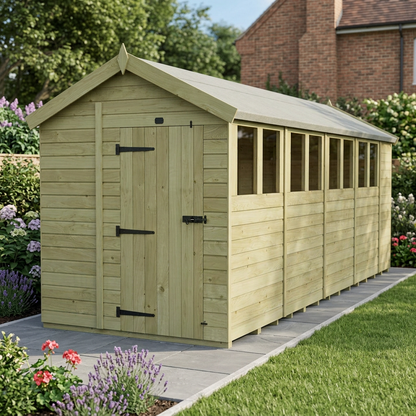 7 x 18 Apex Shed (Single Door, With Windows) - view 6