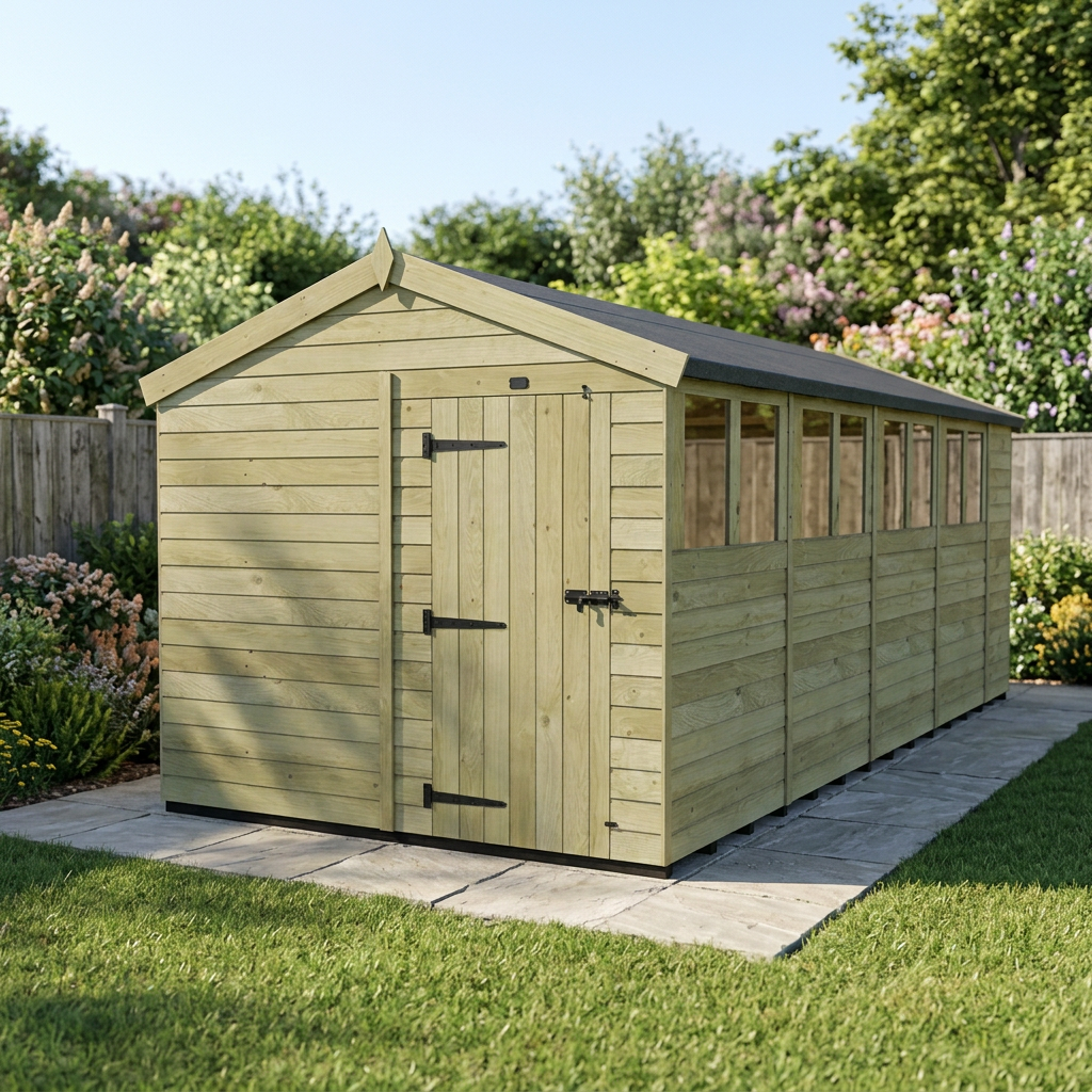 8 x 18 Apex Shed (Single Door, With Windows) - view 5