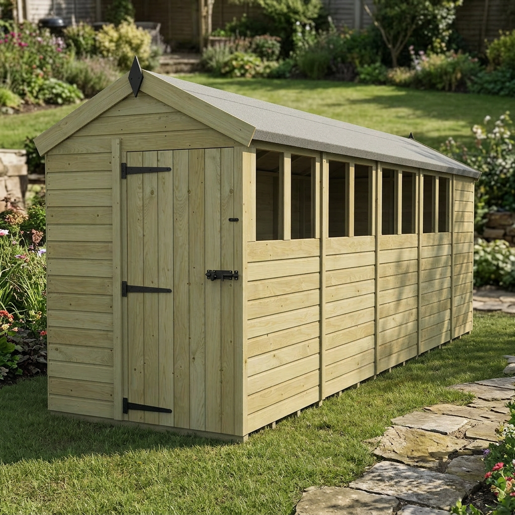 5 x 19 Apex Shed (Single Door, With Windows) - view 5