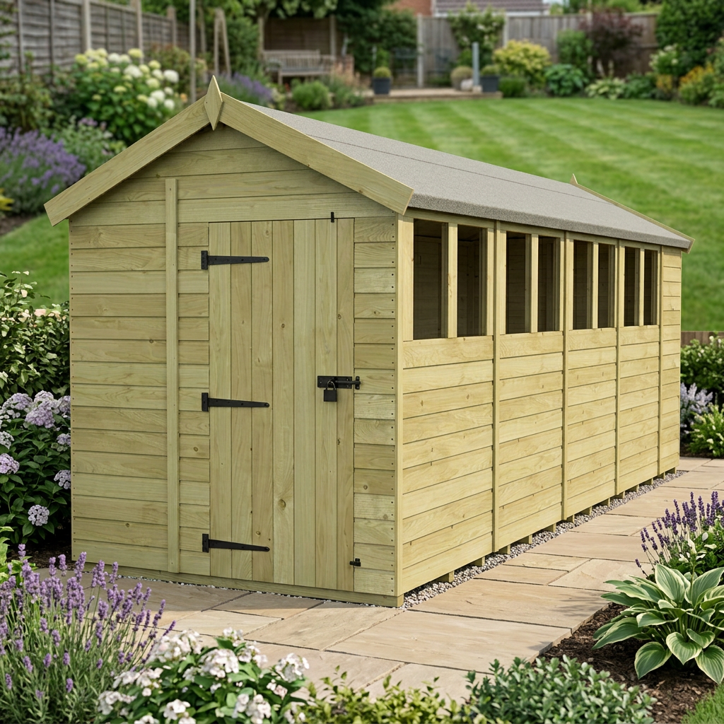 6 x 19 Apex Shed (Single Door, With Windows) - view 6