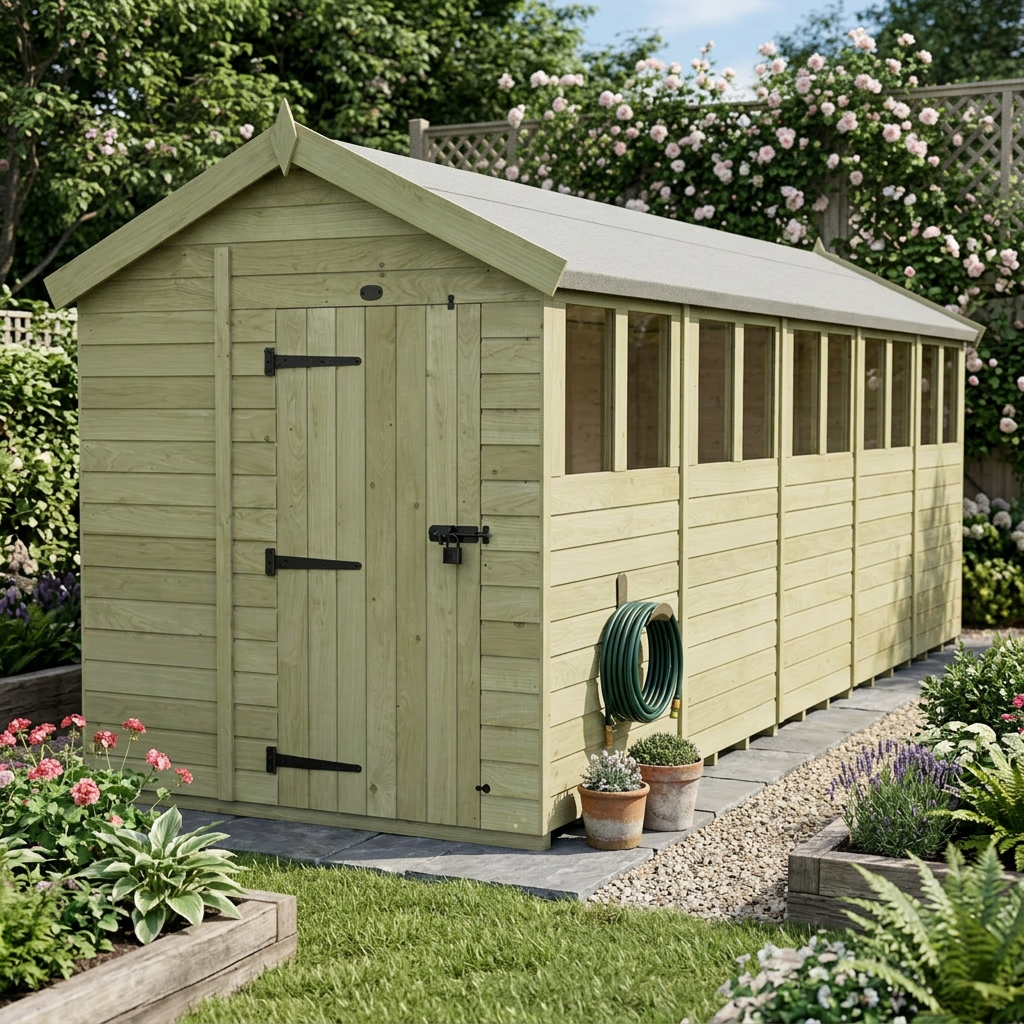 6 x 20 Apex Shed (Single Door, With Windows) - view 6