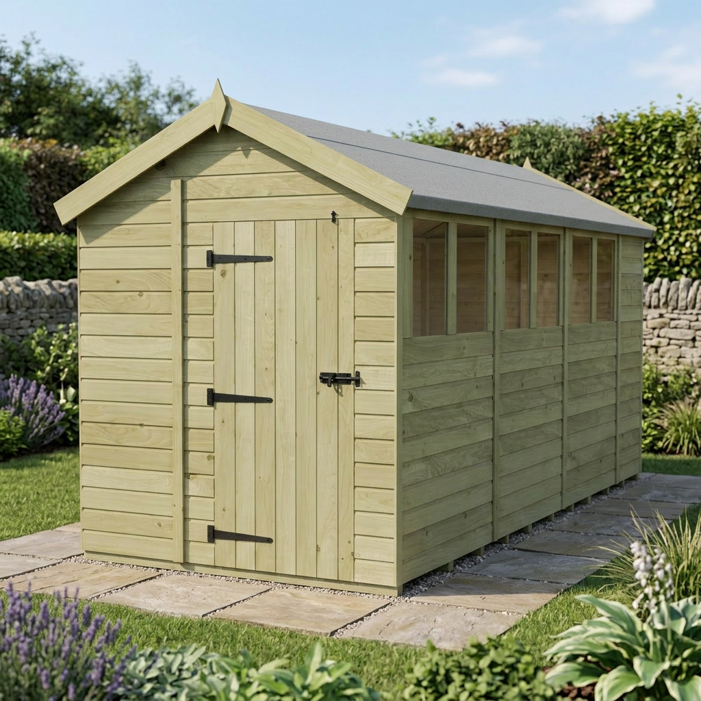 7 x 15 Apex Shed (Single Door, With Windows) - view 5