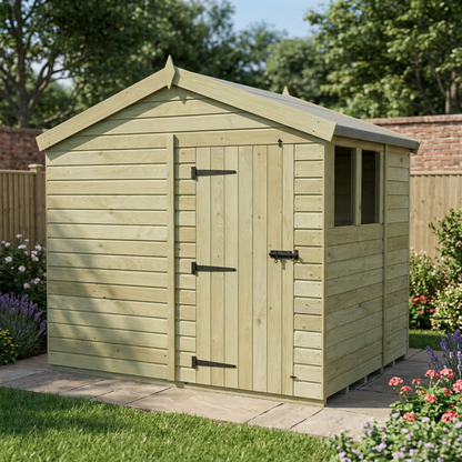 8 x 7 Apex Shed (Single Door, With Windows) - view 5