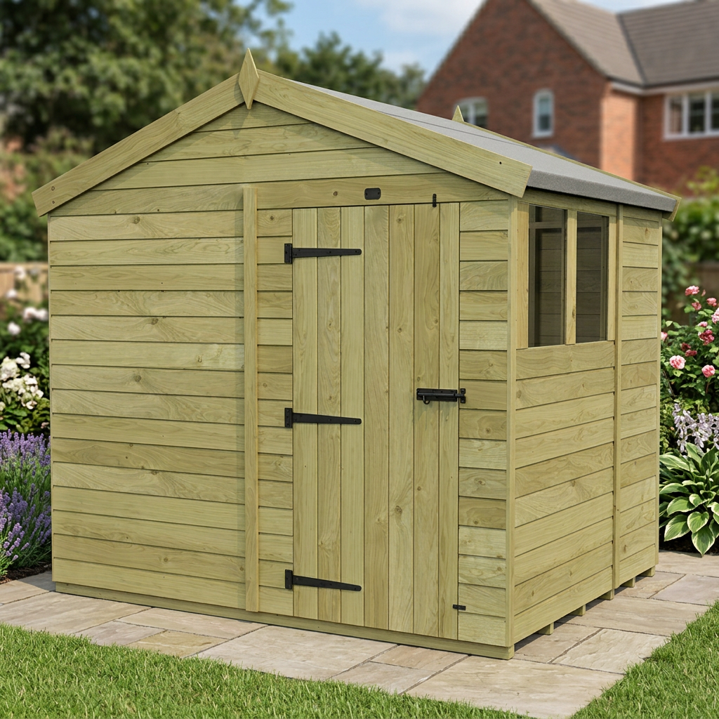 7 x 8 Apex Shed (Single Door, With Windows) - view 5