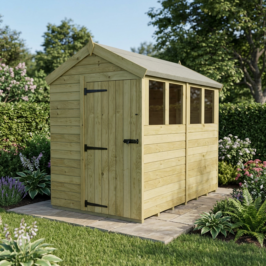 5 x 8 Apex Shed (Single Door, With Windows) - view 5