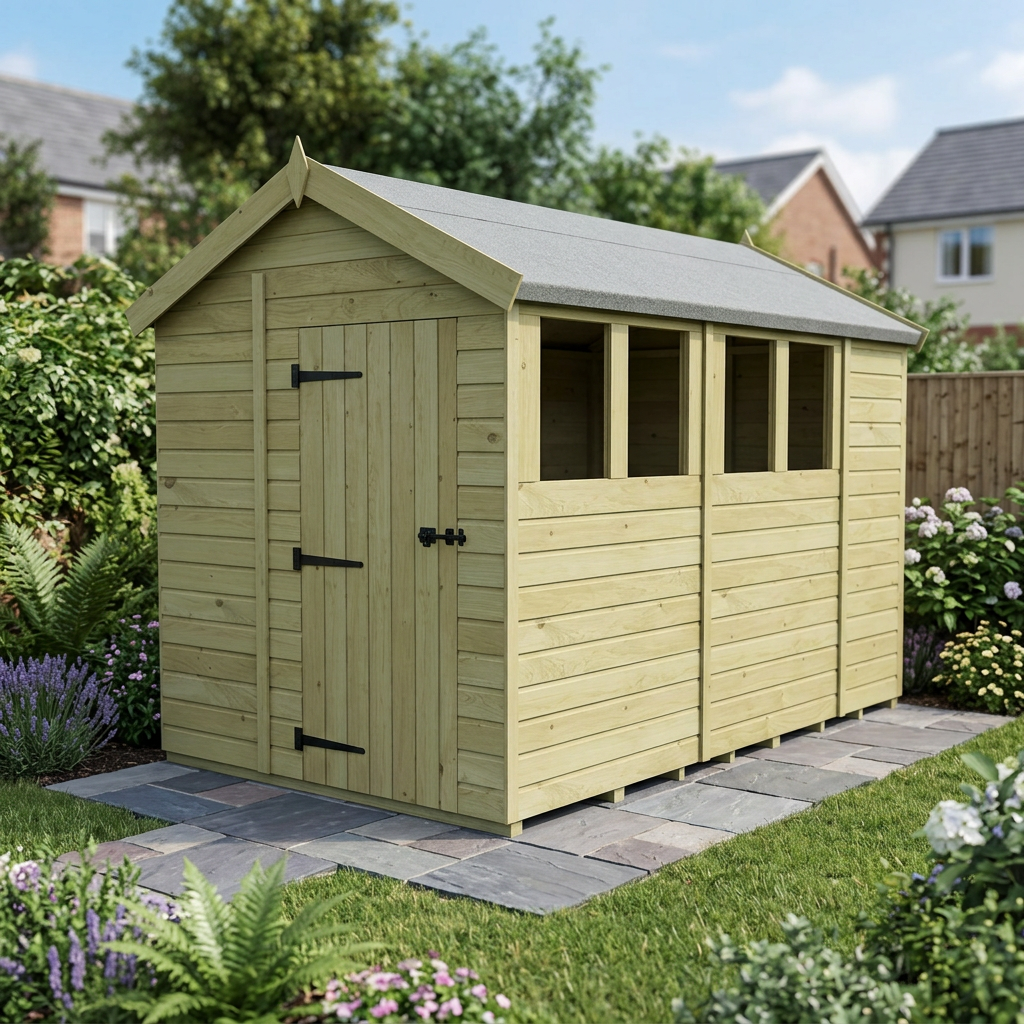 6 x 11 Apex Shed (Single Door, With Windows) - view 5
