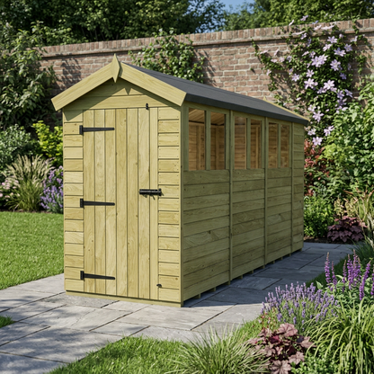 4 x 14 Apex Shed (Single Door, With Windows) - view 5