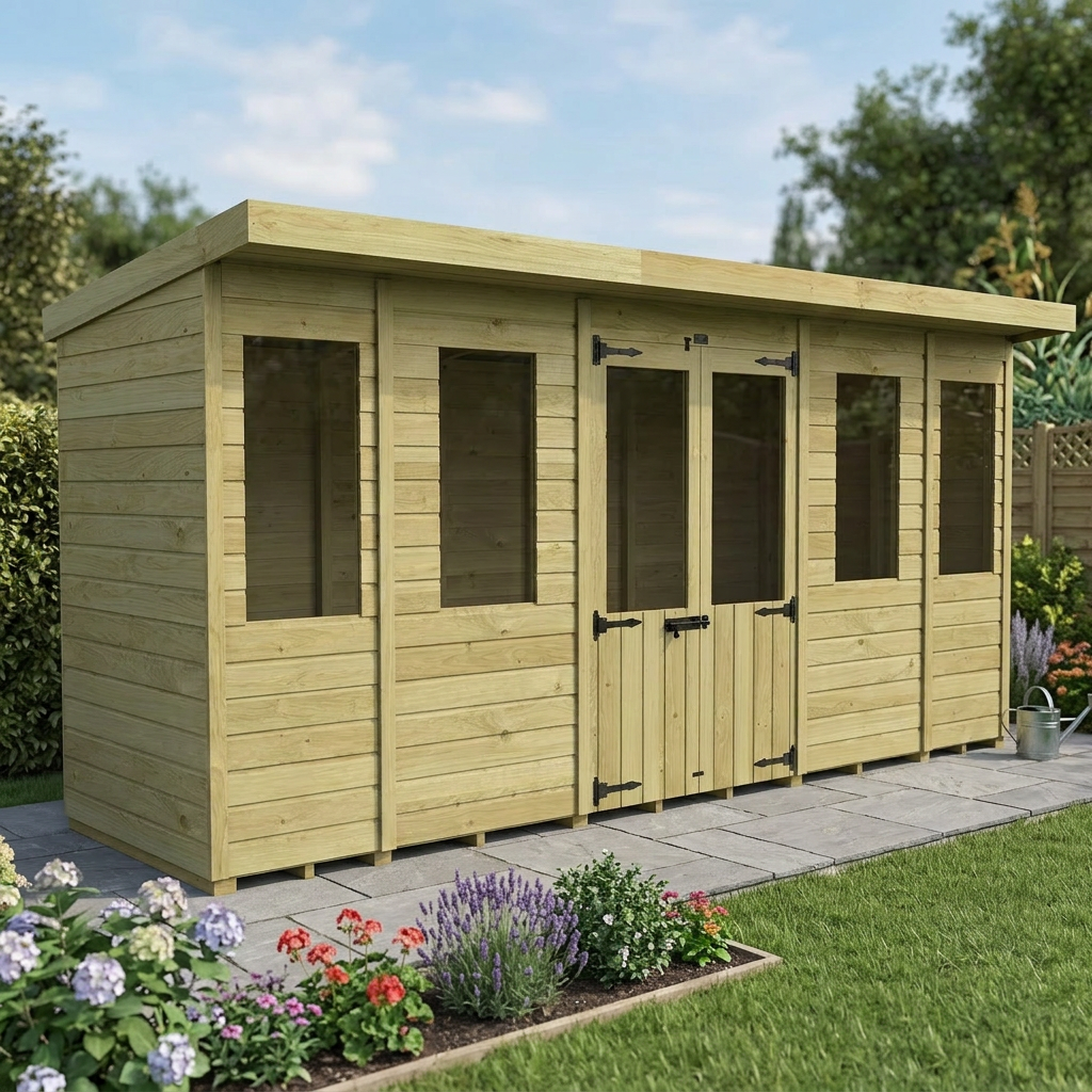 14 x 4 Pent Summer House - view 3