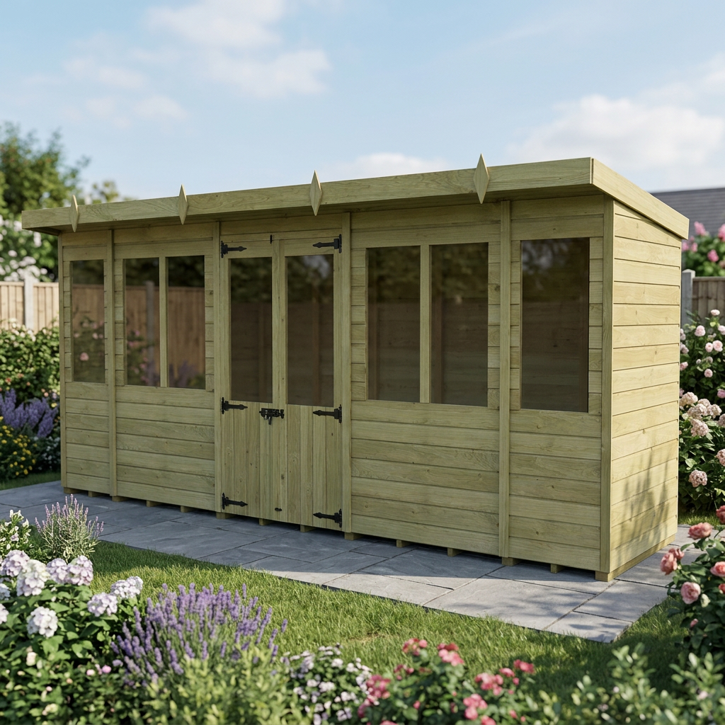 16 x 4 Pent Summer House - view 5