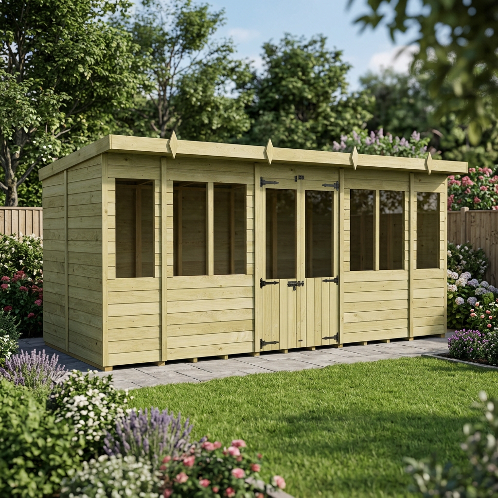 16 x 5 Pent Summer House - view 6