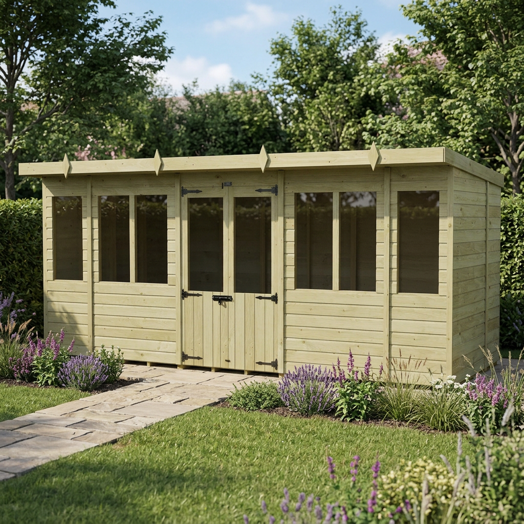 16 x 6 Pent Summer House - view 3