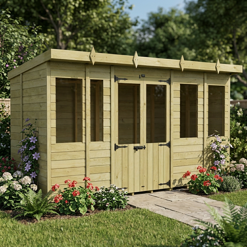14 x 7 Pent Summer House - view 4